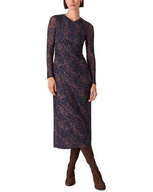 Whistles Devore Mesh Dress - Blue
