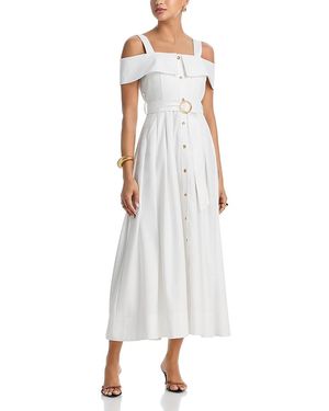French Connection Fluid Midi Dress - White