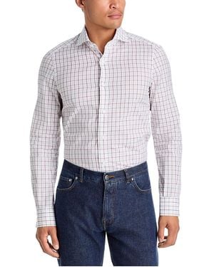 Isaia Graph Check Dress Shirt - Blue