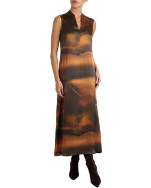 Santorelli Nicole Sleeveless Midi Shift Dress - Brown