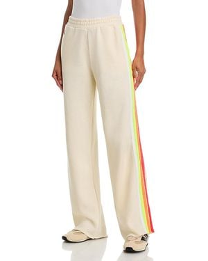 Aviator Nation Side Stripe Wide Leg Pants - Natural