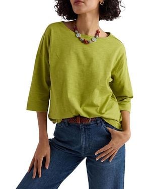 Seasalt Cornwall Tremayne Quay 3/4 Sleeve Jersey T-Shirt - Green