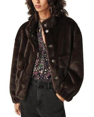 Ba&sh Paros Faux Fur Coat - Black