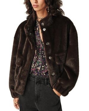 Ba&sh Paros Faux Fur Coat - Black