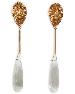 Chan Luu Fluted Amethyst Drop Earrings, 2.75L - White