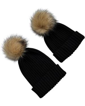 Accouchée Mom N Me Beanie Set- 2 Pcs - Black