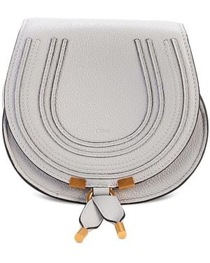 Chloé Marcie Small Leather Saddle Bag - Gray