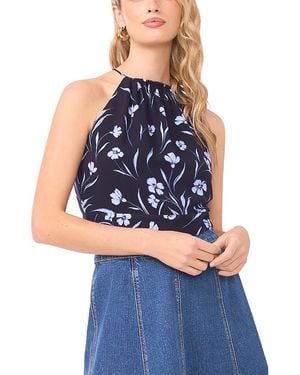 1.STATE Tie Back Halter Top - Blue