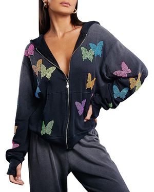 Lauren Moshi Hezly Neon Stud Butterflies Sweater - Blue