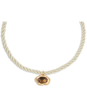 Ettika Molten Crystal Pendant Rope Necklace, 13.5-17.5 - Metallic