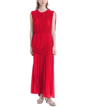 FFORME Kahlo Asymmetric Draped Loop Jersey Dress - Red