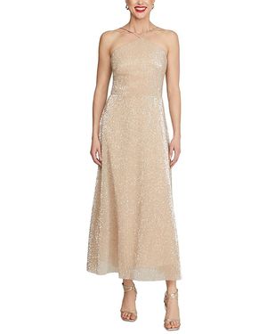 Halston Denise Sequin Midi Dress - Natural