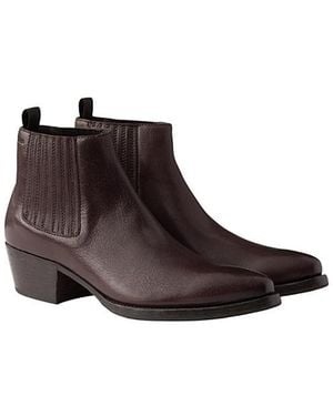 Prada Leather Chelsea Boots - Brown