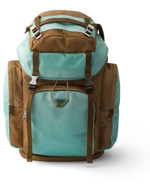 Prada Large Re-Nylon And Saffiano Leather Backpack - Green