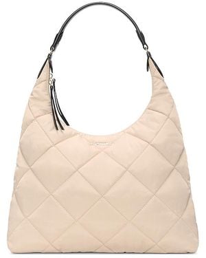 MZ Wallace Madison Large Quilted Nylon Shoulder Bag - Natural