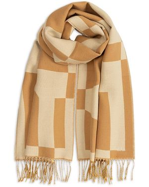 Echo Geo Double Face Jacquard Scarf - Metallic