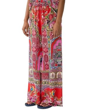 CAMILLA Silk Lounge Pants - Red