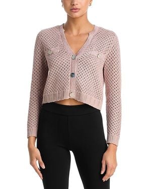 L'Agence Blanca Cropped V Neck Cardigan - Multicolor