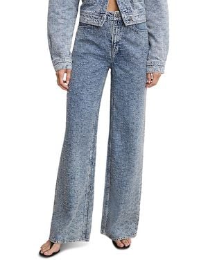 GOOD AMERICAN Good Skate Wide Crystal Jeans - Blue