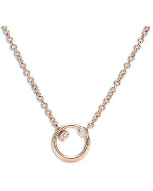 Pomellato 18K Rose Together Diamond Double Circle Pendant Necklace, 0.10 Tcw - Metallic