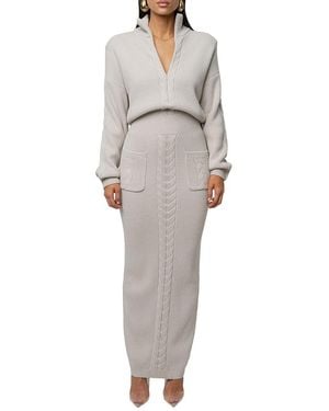 JLUXLABEL Stone Cozy Intentions Ribbed Dress - Gray