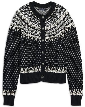 Vineyard Vines Cotton Crewneck Cable Cardigan - Black