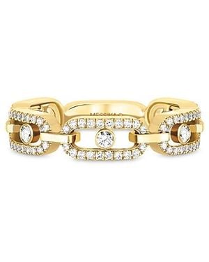 Messika 18K Move Link Diamond Pave Chain Ring - White