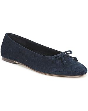 Sam Edelman Ruthie Suede Bow Woven Ballet Flats - Blue