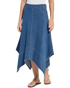 Lyssé Lucille Handkerchief Hem Denim Skirt - Blue