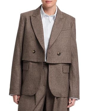 Twp Wool & Cashmere Layered Blazer - Brown