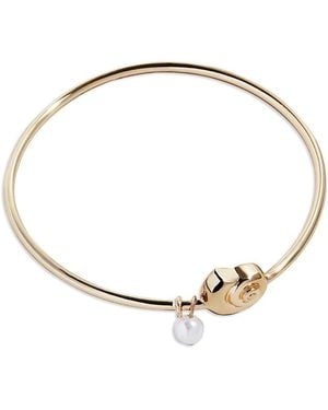 BaubleBar Lucia Shell & Imitation Pearl Bangle Bracelet - Metallic