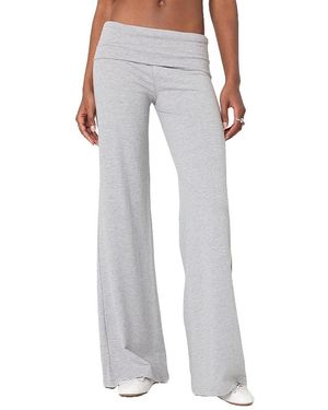 Edikted Wide Leg Fold Over Pants - Gray