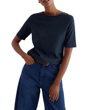 Seasalt Cornwall Poisson Boat Neck T-Shirt - Blue