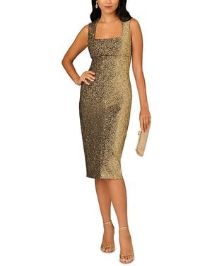 Aidan Mattox Jacquard Sheath Dress - Natural