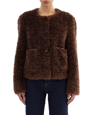 Lamarque Collarless Jacket - Brown