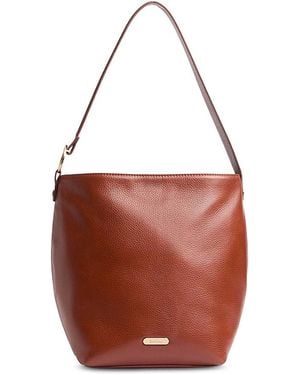 Barbour Cedar Large Leather Bucket Bag - Red