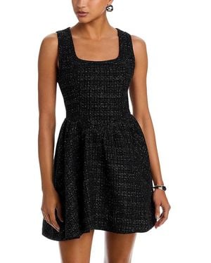 Aqua Tweed Mini Dress - Black