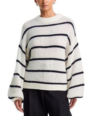 Lisa Yang Sabelle Cashmere & Silk Stripe Sweater - Gray