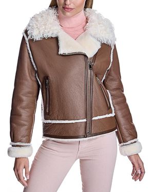 Maximilian Nappa Finish Shearling Jacket - Brown