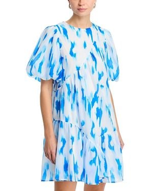 Nancy Yang Puff Sleeve Dress - Blue