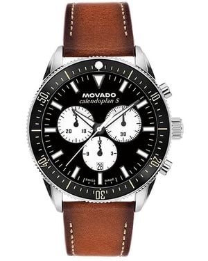 Movado Calendoplan S Quartz Chronograph Watch, 42Mm - Black