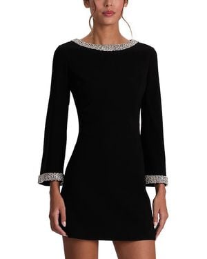 Alice + Olivia Mailynn Embellished Trim Mini Dress - Black