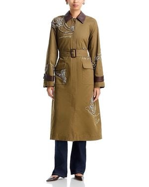 Cinq À Sept Almina Cotton Blend Embellished Coat - Natural