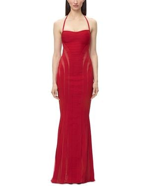 Hervé Léger The Katie Sheer Inset Bandage Gown - Red