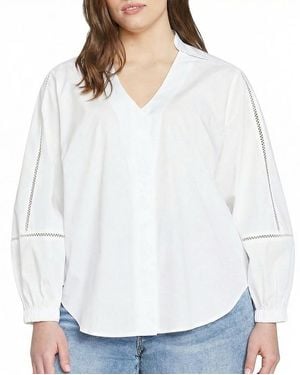 UNIVERSAL STANDARD Plus Saint-Honore Poplin Blouse - White