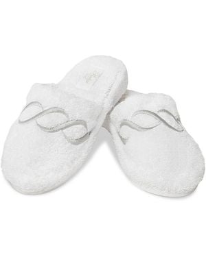 Pratesi Treccia Braid Embroidery Slippers - White