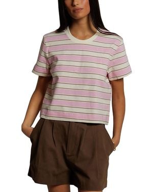 PERFECTWHITETEE Gia Short Sleeve Rugby Crew Tee - Brown