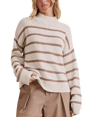 Splendid Nora Stripe Turtleneck Sweater - Natural