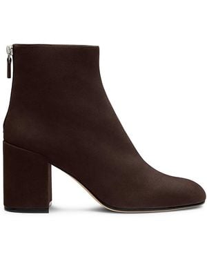 Stuart Weitzman Bacari Zip 75 Suede Ankle Boots - Brown