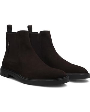 BOSS By Hugo Calev Chelsea Suede Boots - Black